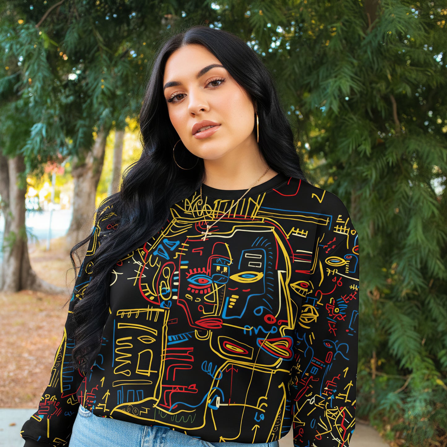 Abstract Neon Faces Sweatshirt