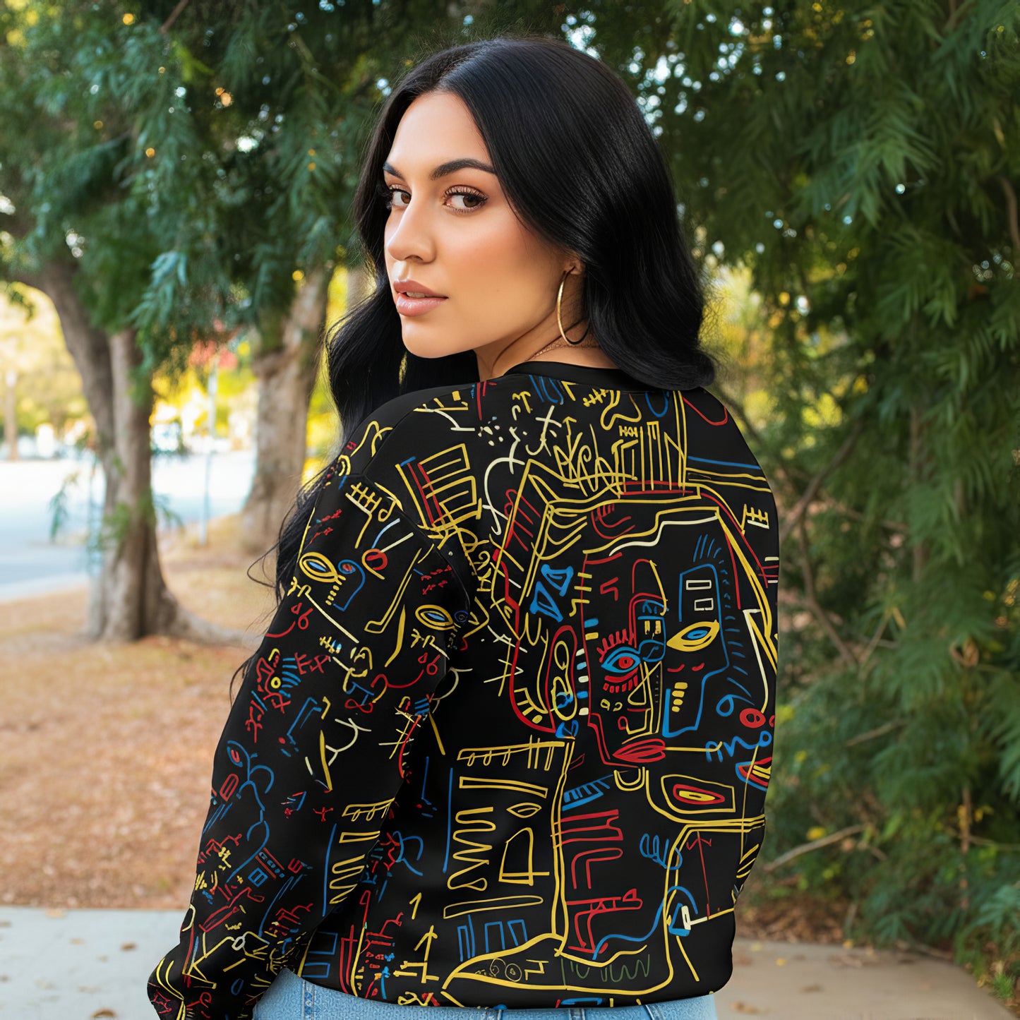 Abstract Neon Faces Sweatshirt