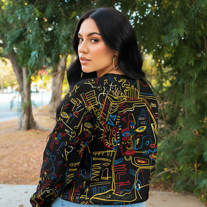 Abstract Neon Faces Sweatshirt