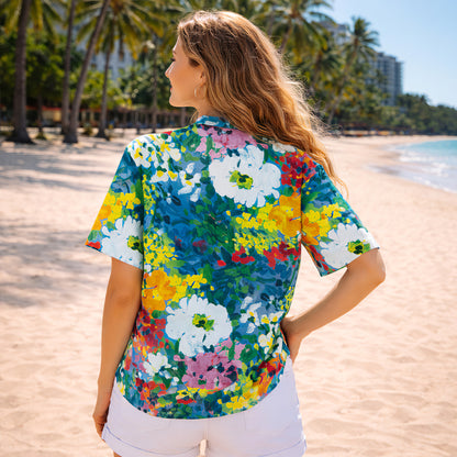 Artistic Floral Hawaiian Shirt