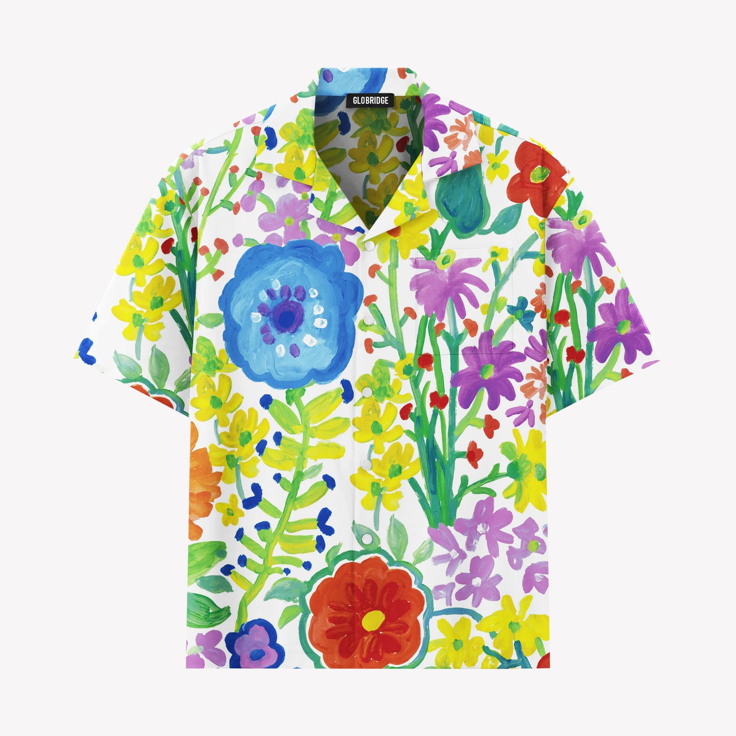 Artistic Painted Floral Hawaiian Shirt
