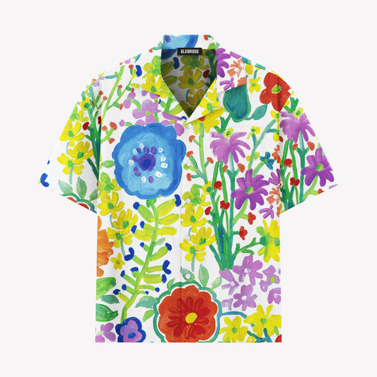 Artistic Painted Floral Hawaiian Shirt