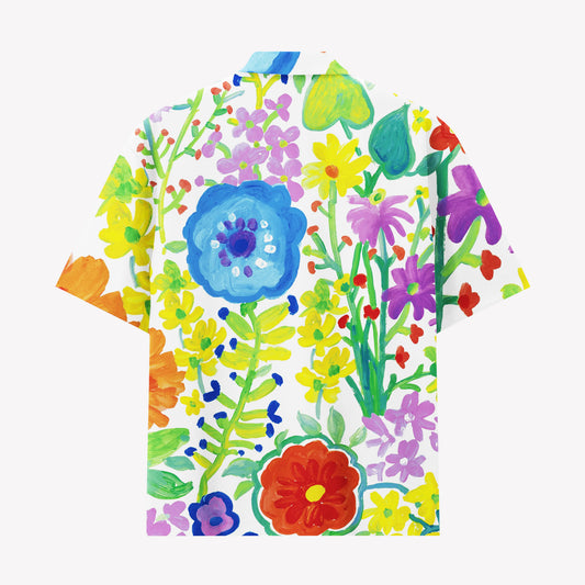 Artistic Painted Floral Hawaiian Shirt