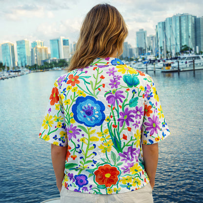 Artistic Painted Floral Hawaiian Shirt