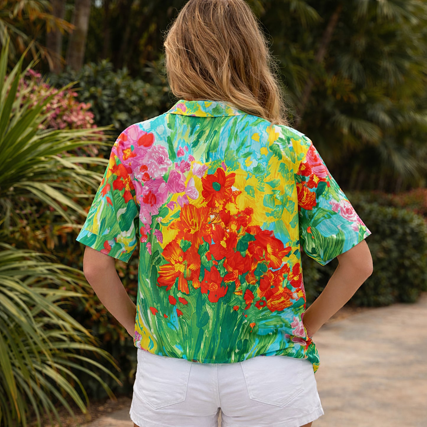 Artistic Tropical Floral Hawaiian Shirt