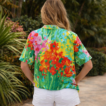 Artistic Tropical Floral Hawaiian Shirt