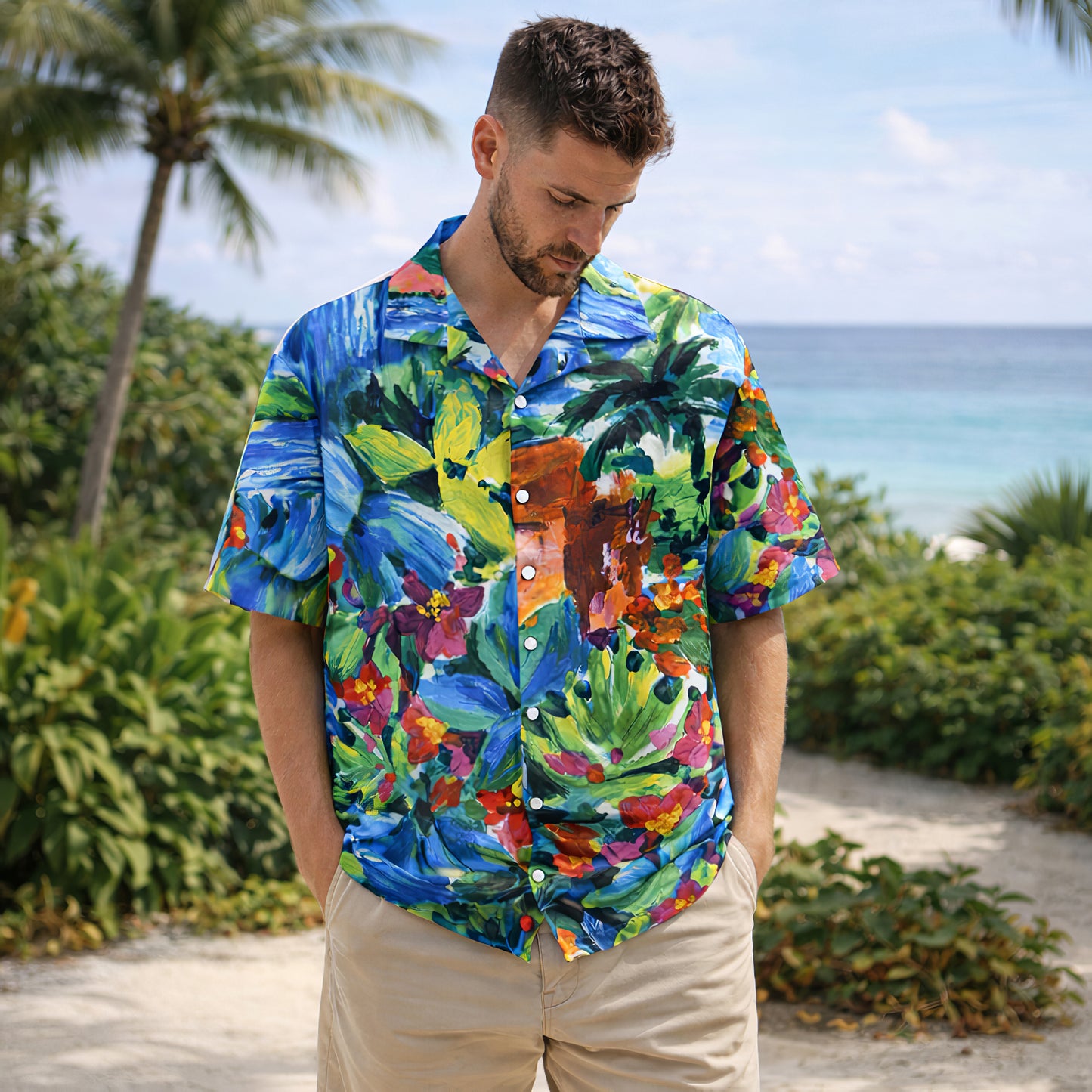 Artistic Tropical Island Hawaiian Shirt