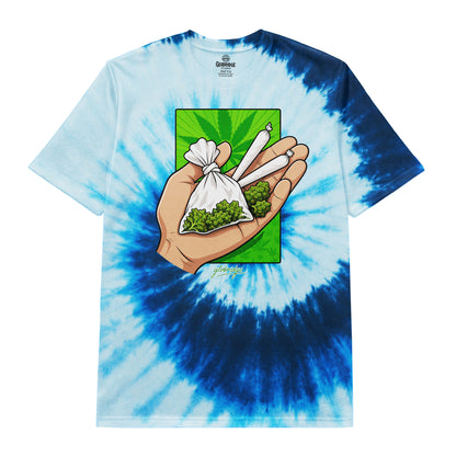 Blue Tie Dye Hand of Green T-Shirt