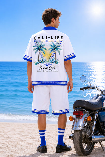Cali-Life Pacific Coast Social Club Shirt & Shorts Set