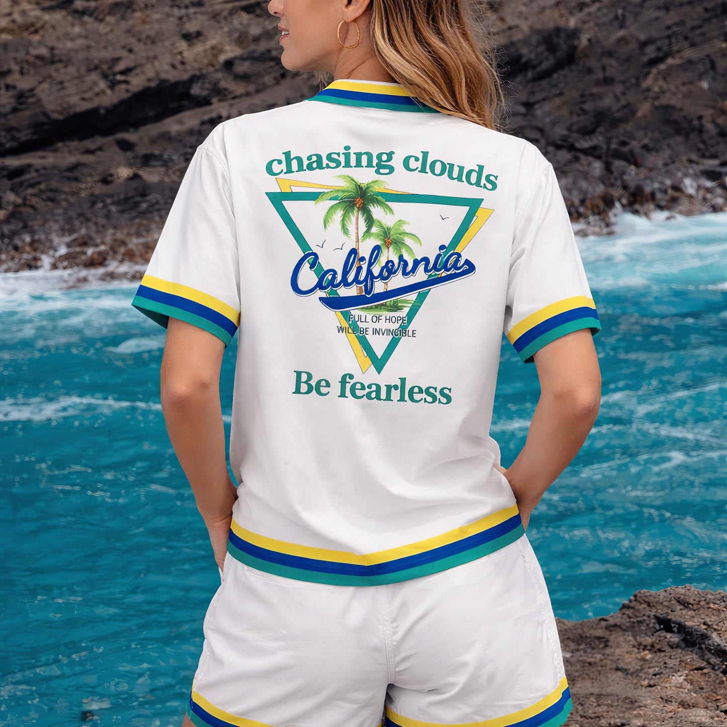 California Palm Hawaiian Shirt & Shorts Set