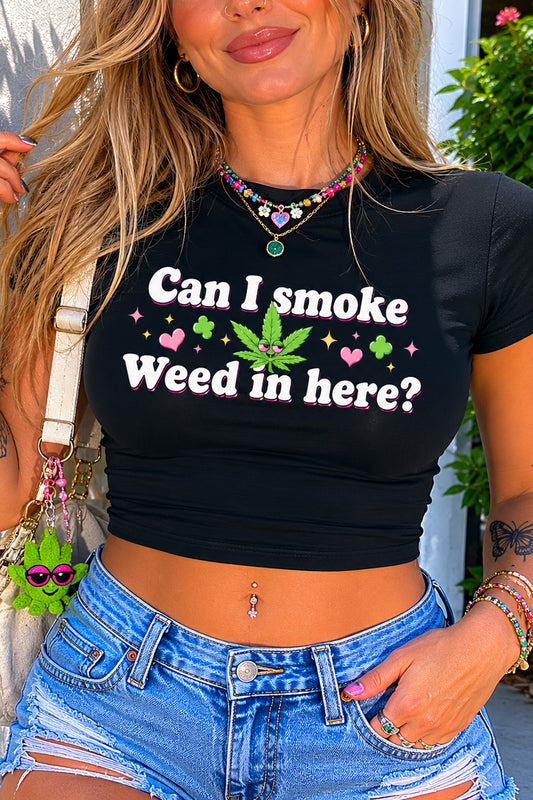 Can I Smoke Weed In Here? Crop Top