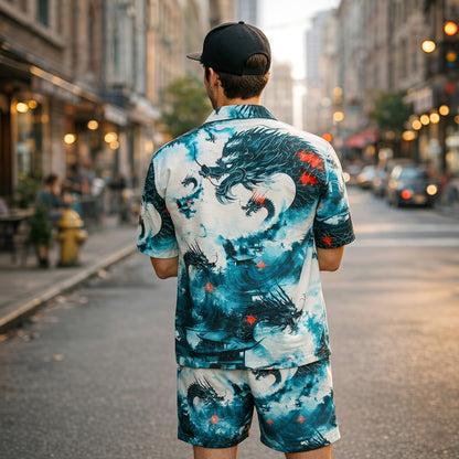 Celestial Jade Dragon Shirts & Shorts Set
