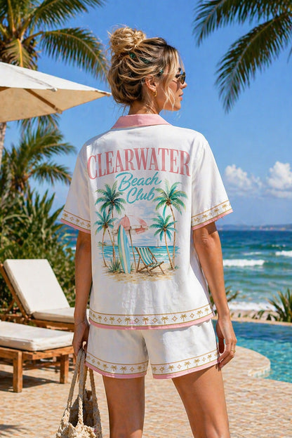 Clearwater Beach Club Hawaiian Shirt & Shorts Set