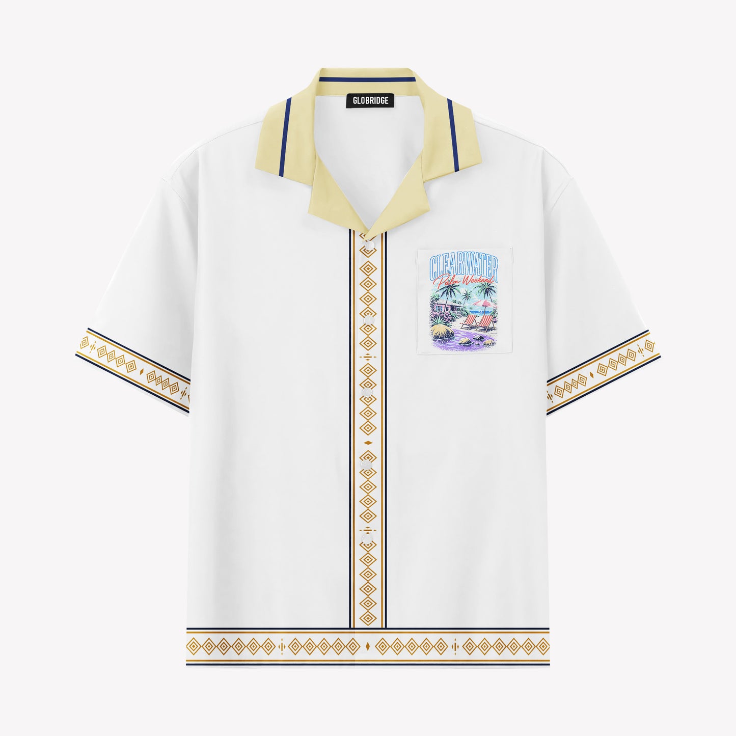 Clearwater Palm Weekend Hawaiian Shirt & Shorts Set