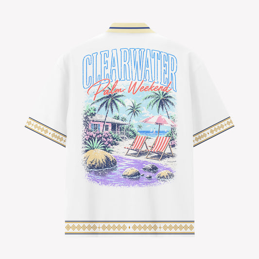 Clearwater Palm Weekend Hawaiian Shirt & Shorts Set