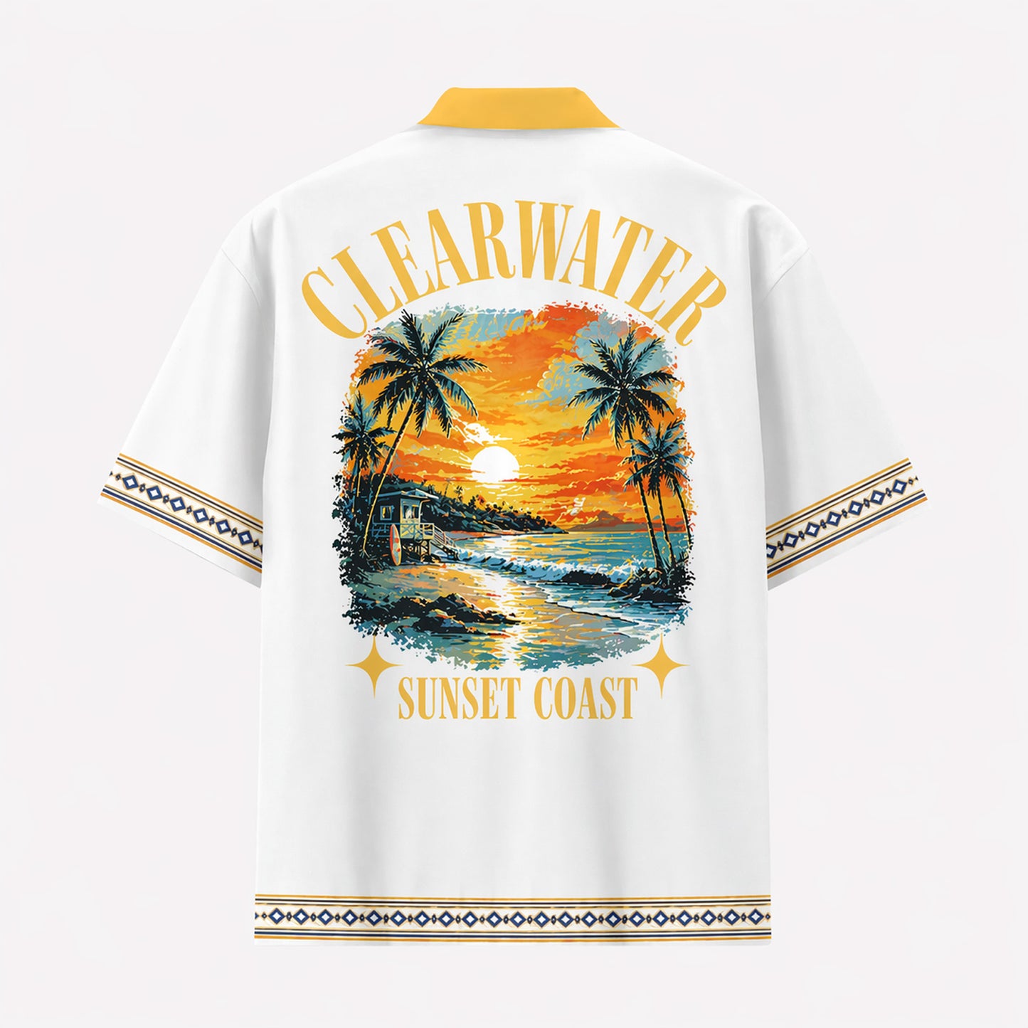 Clearwater Sunset Coast Hawaiian Shirt & Shorts Set