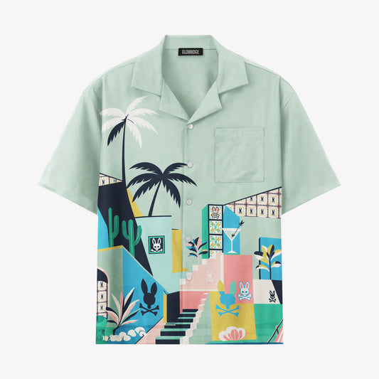 Coastal Villa Hawaiian Shirt & Shorts Set