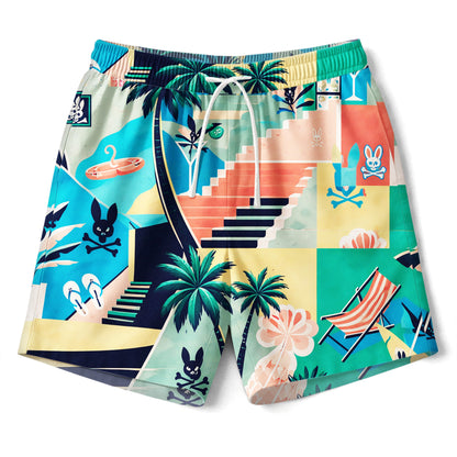 Coastal Villa Hawaiian Shirt & Shorts Set