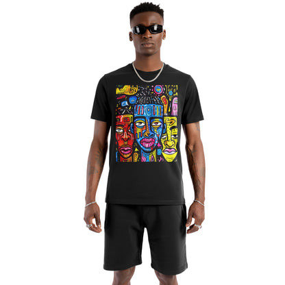 Colorful Abstract Faces Doodle T-Shirt