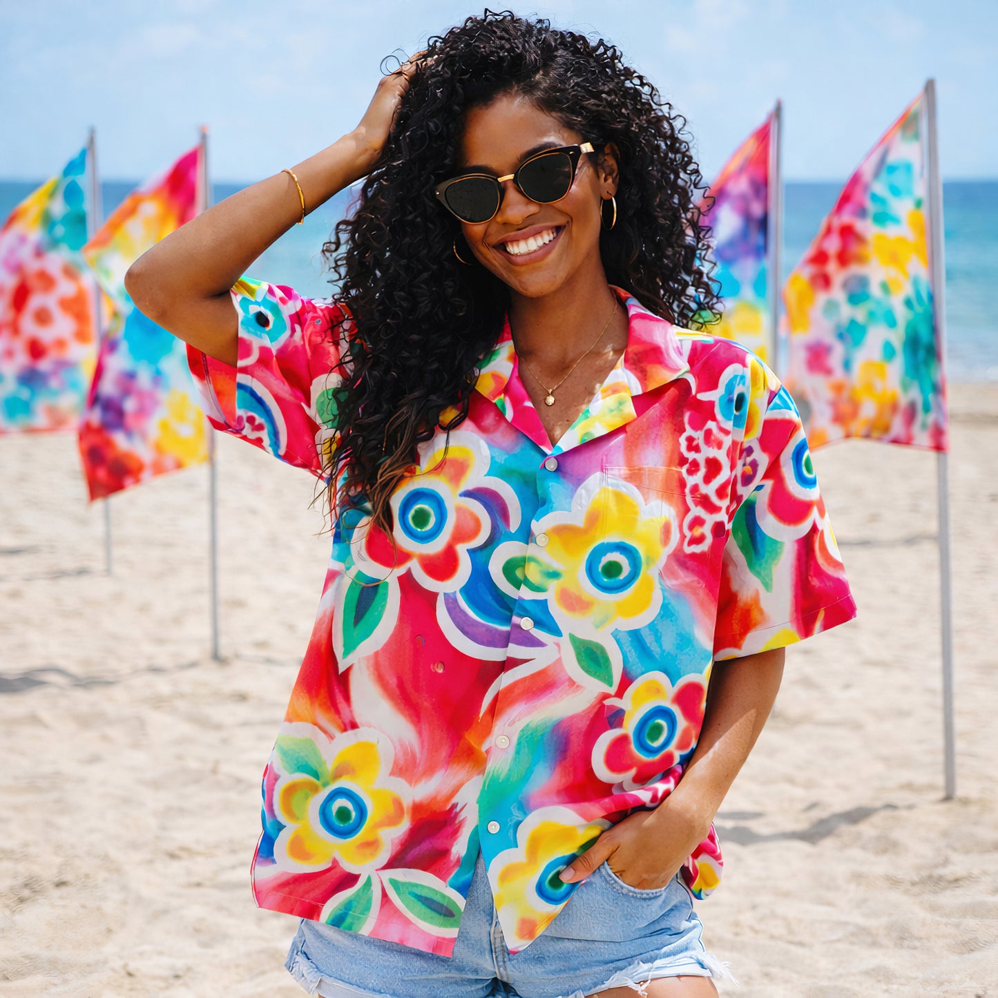 Rainbow Floral Shirt