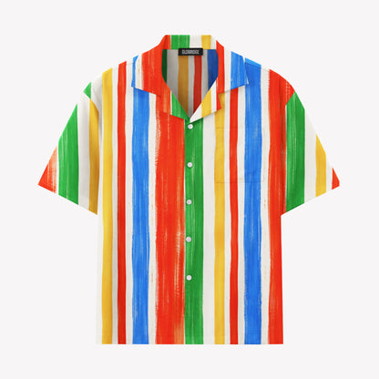 Colorful Stripe Hawaiian Shirt