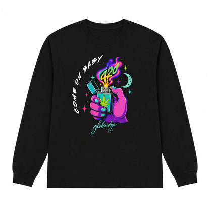 Come On Baby 420 Cannabis Graphic Long Sleeve Shirt