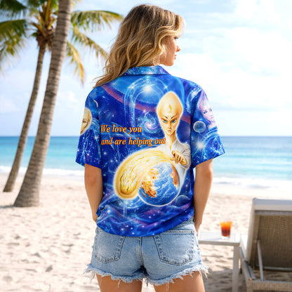 Cosmic Alien Galaxy Hawaiian Shirt