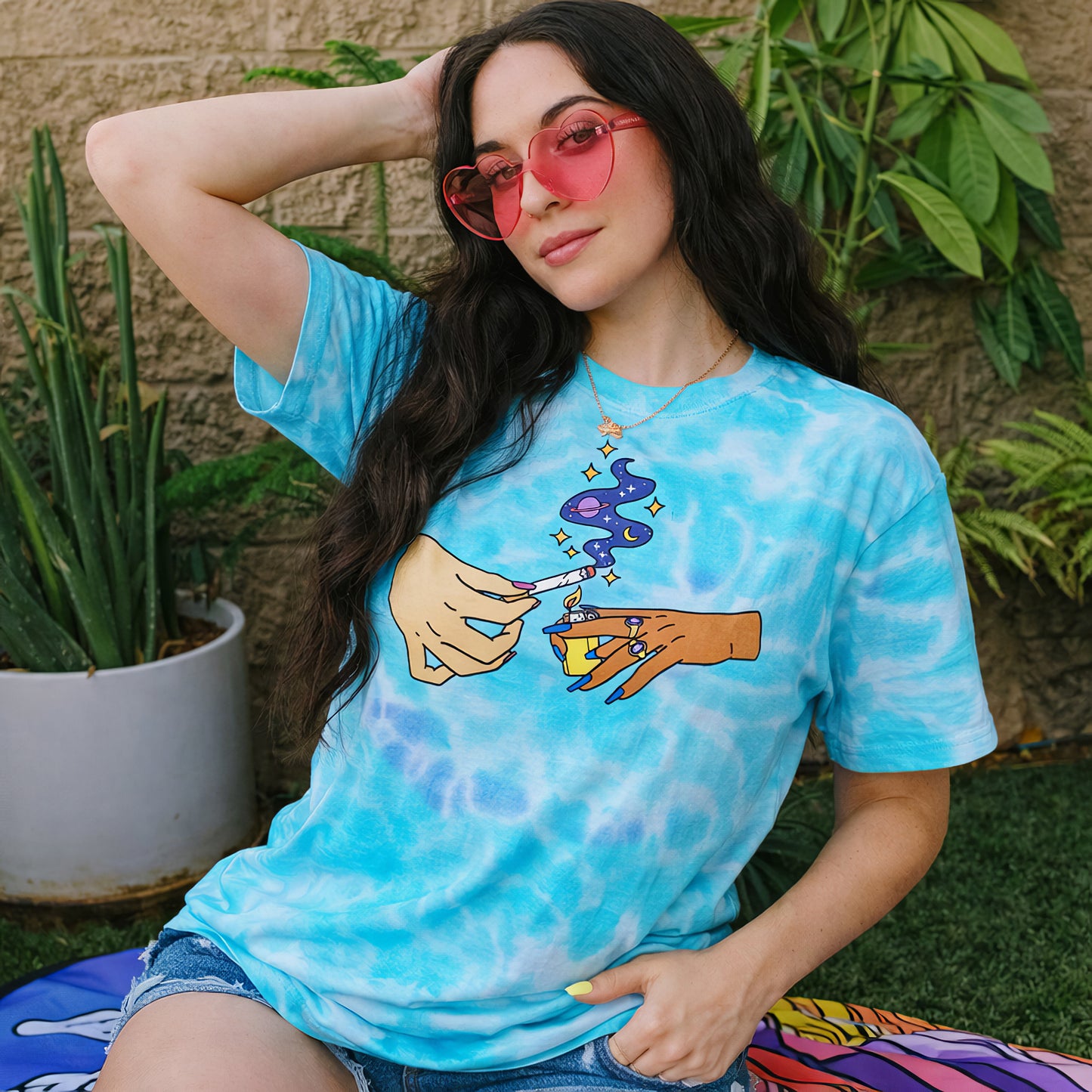 Cosmic Hand-Off Tie-Dye T-Shirt