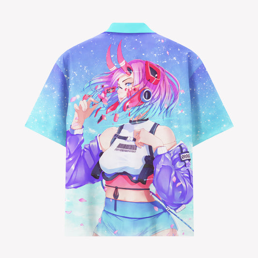 Cyber Anime Girl Hawaiian Shirt