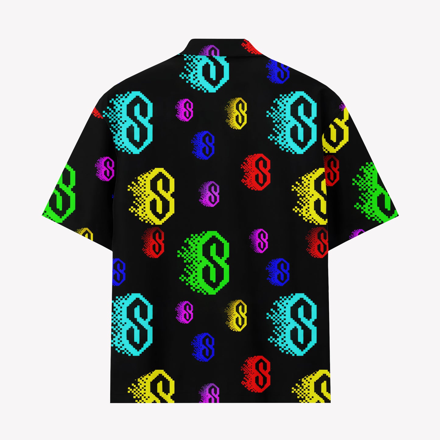 Cyber Neon Glitch Hawaiian Shirt