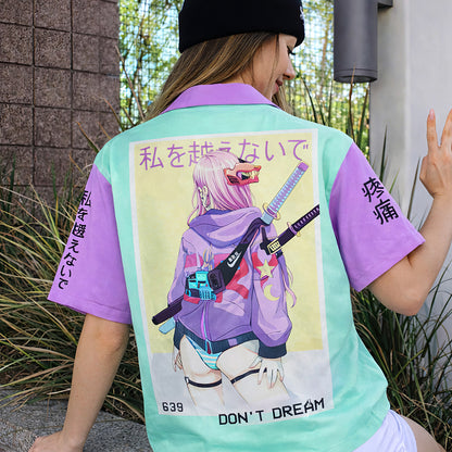 Cyberpunk Anime Girl Street Hawaiian Shirt