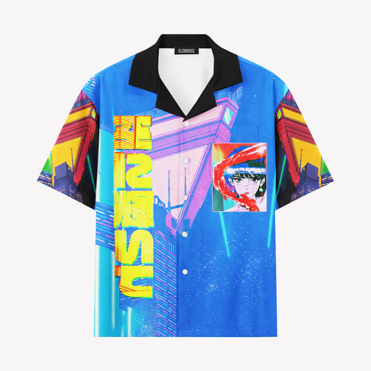 Cyberpunk Anime Neon City Hawaiian Shirt