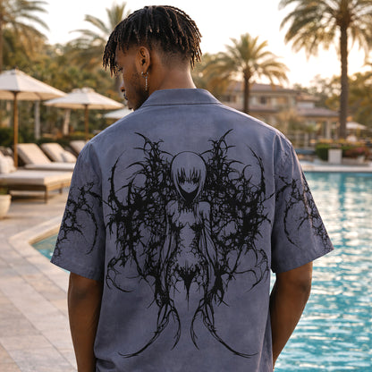 Dark Gothic Anime Angel Hawaiian Shirt