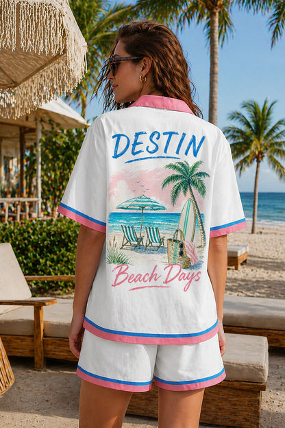 Destin Beach Days Hawaiian Shirt & Shorts Set