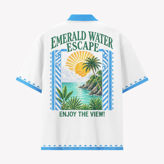 Destin Emerald Water Escape Hawaiian Shirt & Shorts Set