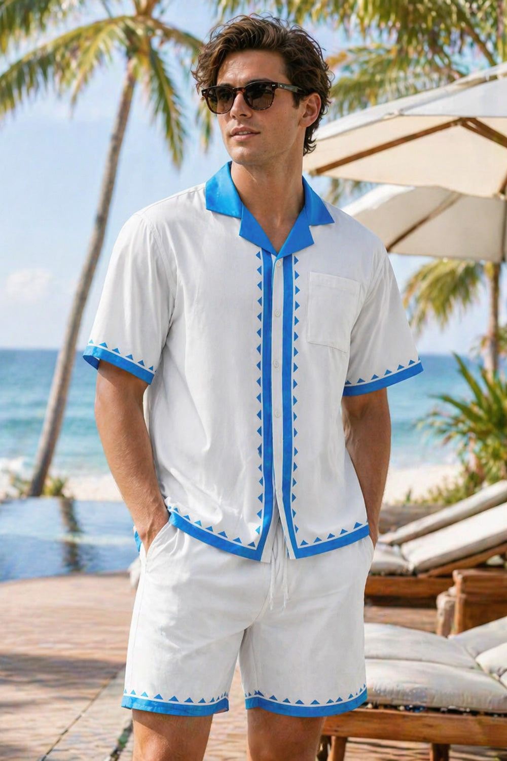 Destin Emerald Water Escape Hawaiian Shirt & Shorts Set