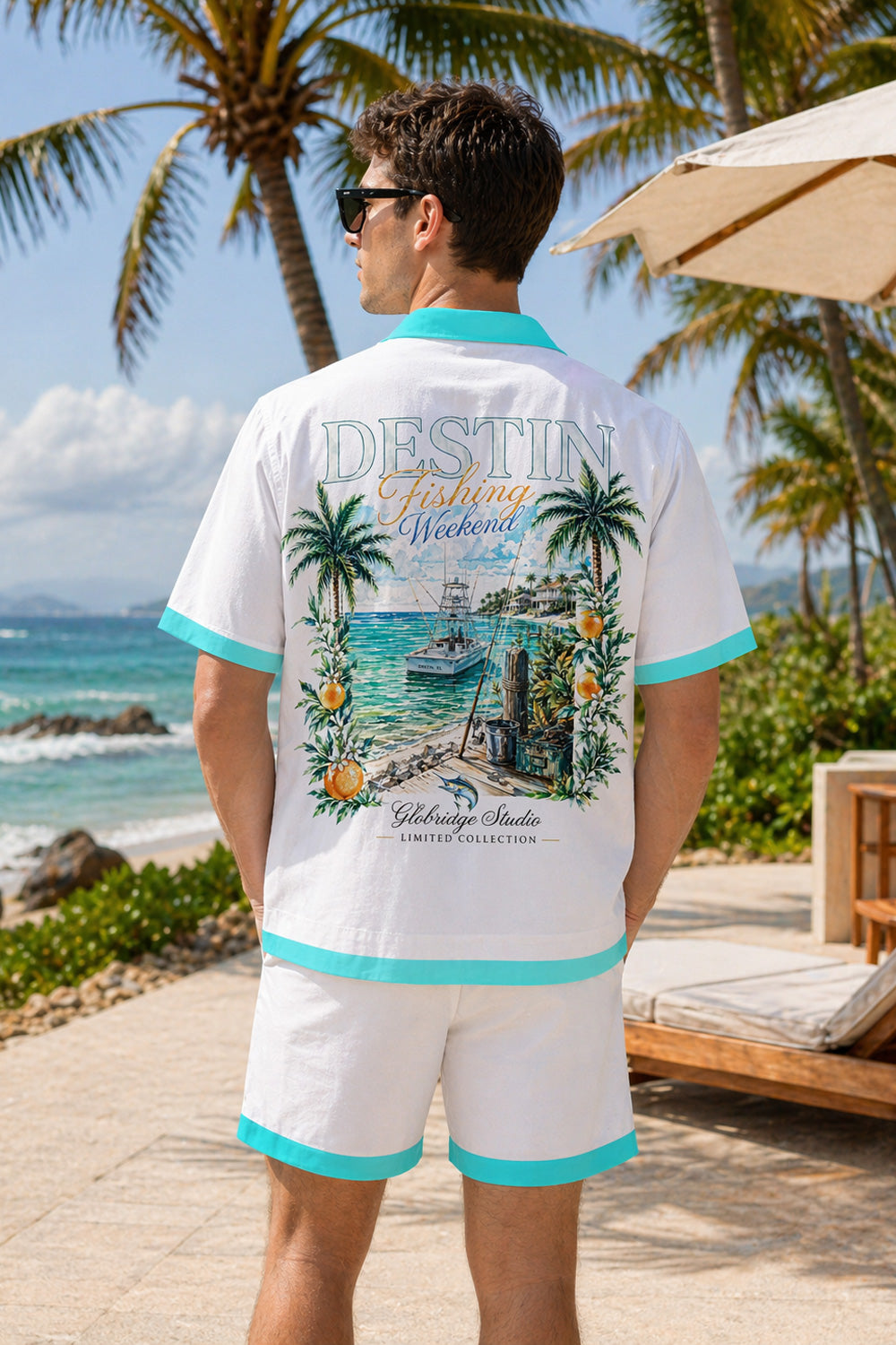 Destin Fishing Weekend Hawaiian Shirt & Shorts Set