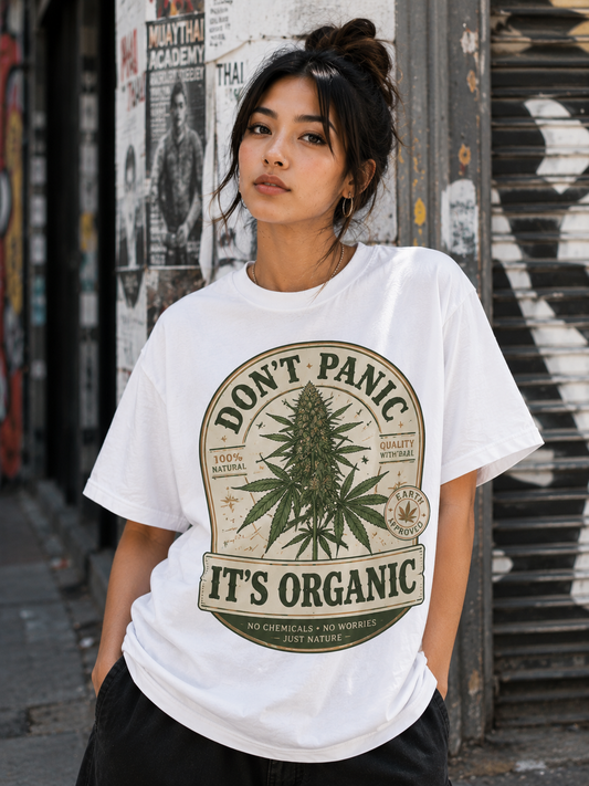Don't Panic It's Organic Cannabis Vintage Tee
