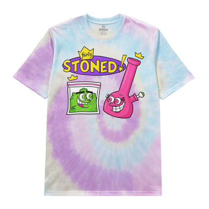 Fairly Stoned Cartoon Tie-Dye Tee