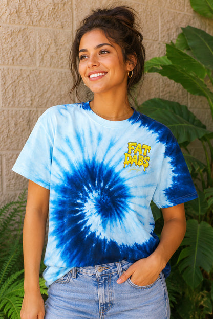 Fat Dabs Blue Tie Dye Tee