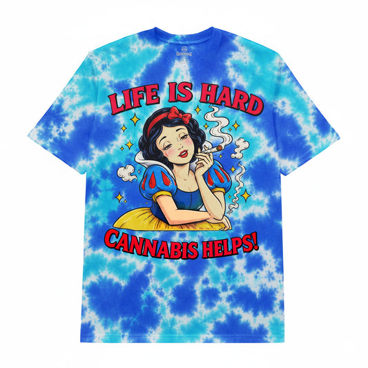 Funny Life Is Hard Stoner Tie Dye Tee