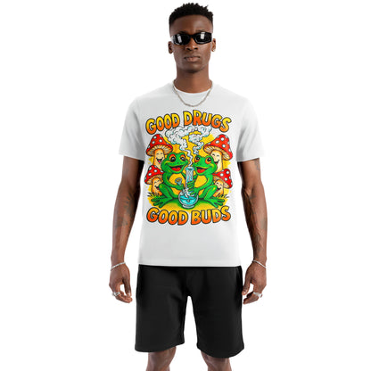 Good Drugs Good Buds Psychedelic Frog Tee