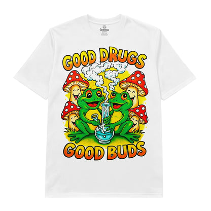 Good Drugs Good Buds Psychedelic Frog Tee