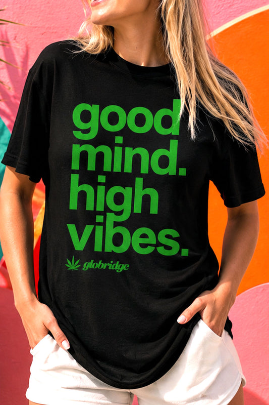 Good Mind High Vibes 420 Stoner Black Tee