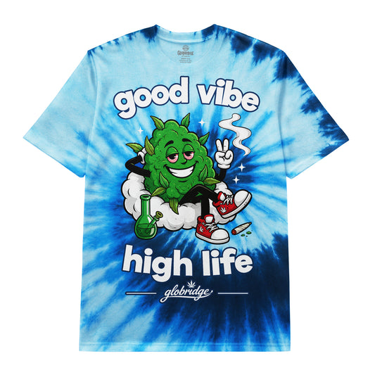 Good Vibe High Life Blue Tie-Dye Tee