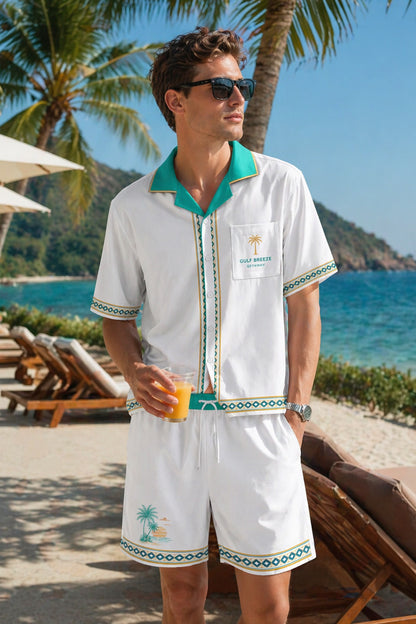 Gulf Breeze Getaway Hawaiian Shirt & Shorts Set
