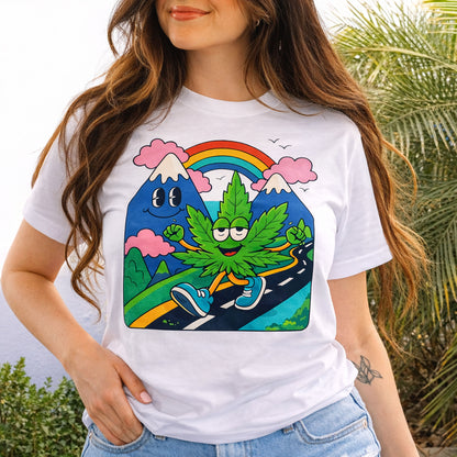 Happy Cannabis Cartoon Graphic Tee
