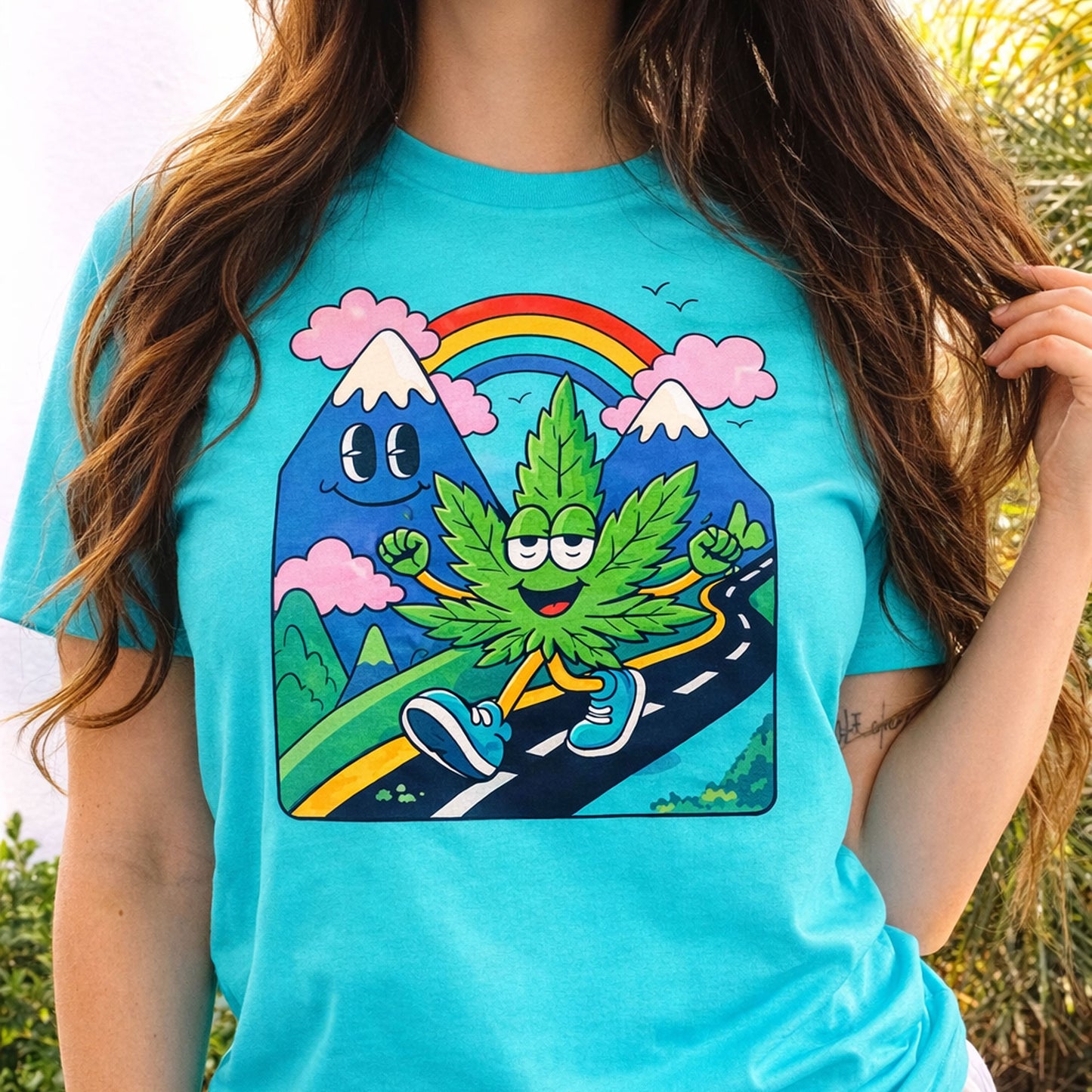 Happy Cannabis Cartoon Graphic Tee