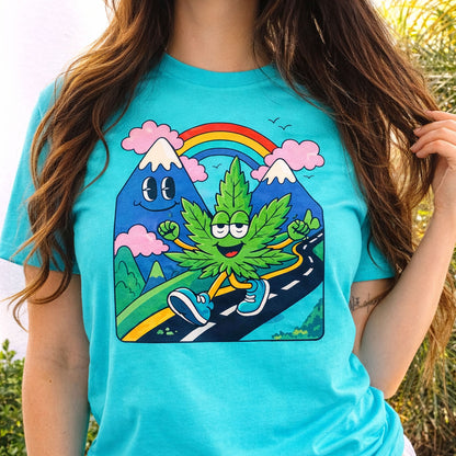 Happy Cannabis Cartoon Graphic Tee