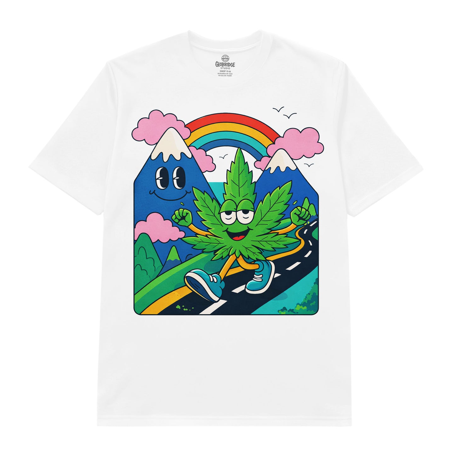 Happy Cannabis Cartoon Graphic Tee